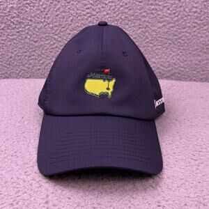 Masters Hat Cap Strapback Adjustable Blue Golf Performance Logo Embroidered